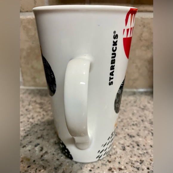 Starbucks 2016 Christmas Ornaments Holiday 16 oz red, black & white coffee mug - Picture 2 of 6